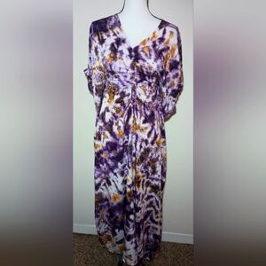 New Handmade Tie Dye Kimono with Inside Tie for Bustline Definition (1X-16-18)